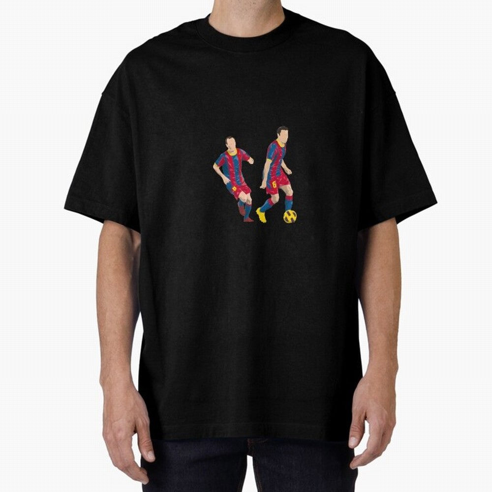Andres Iniesta and Xavi Minimalist Oversized T-Shirt Carry FIFA World Cup 2026 Group Stage Connected to Cristiano Ronaldo, England Energy, Fan Favorite Moments, National Team Passion, Big Match Drama and Soccer History; Perfect for People Who Love