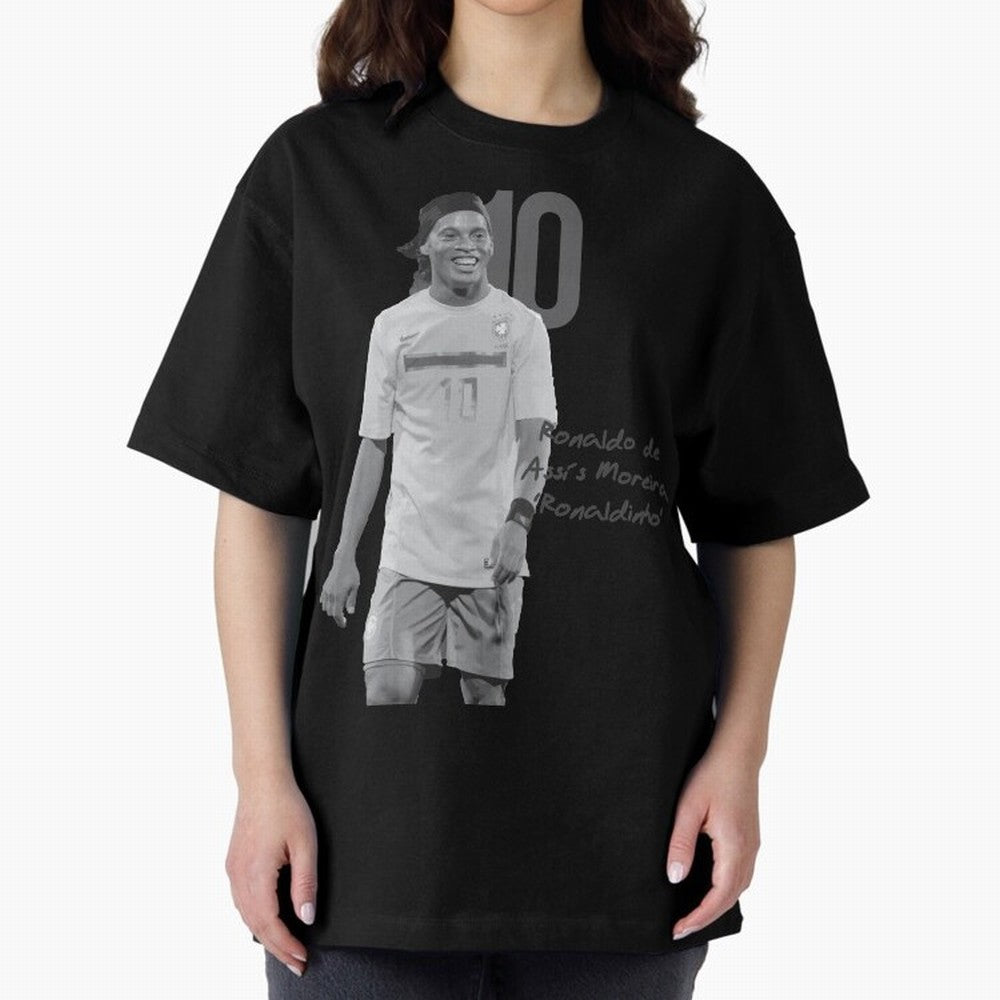 Ronaldo de Assis Moreira Ronaldinho Oversized T-Shirt Feel International Energy from Global Football Passion for FIFA World Cup 2026 USA Canada Mexico, Made for Messi, Neymar and Mbappe, Argentina, Goal Celebration Energy, Supporter Heritage,