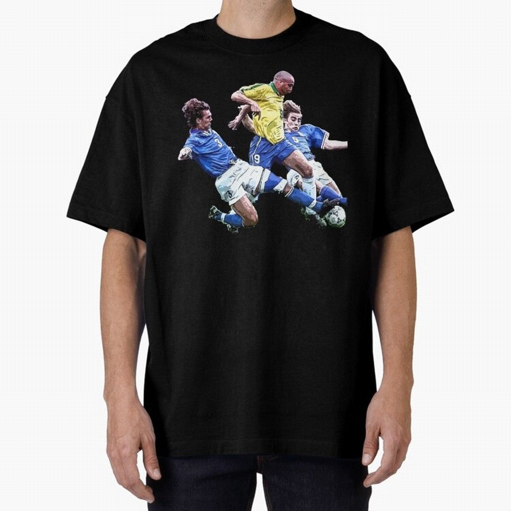 Ronaldo vs Maldini & Cannavaro Oversized T-Shirt Stand Out with Spirit from FIFA World Cup 2026 Group Stage for Fans of Messi, CR7 and Mbappe and England, Bringing Championship Spirit, Famous Goals, Roaring Crowds and International Football Unity;