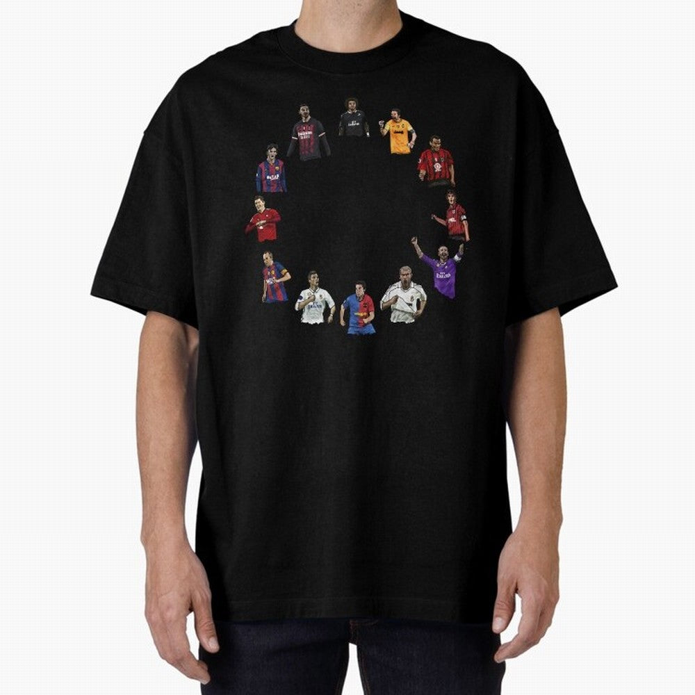 The Best football players Oversized T-Shirt Share the Excitement of FIFA World Cup 2026 Spirit, with Spain, Haaland and Mbappe, Goal Celebration Energy, Supporter Heritage, Football Icons and Worldwide Tournament Joy; Ideal for Football Dads,