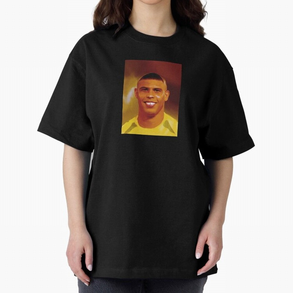 Ronaldo Nazario Digital Painting Oversized T-Shirt Treasure FIFA World Cup 2026 USA Canada Mexico Spirit, Featuring France and Portugal, CR7, Stadium Chants, National Pride, Trophy Dreams and Unforgettable Football Memories; Perfect for Fans,