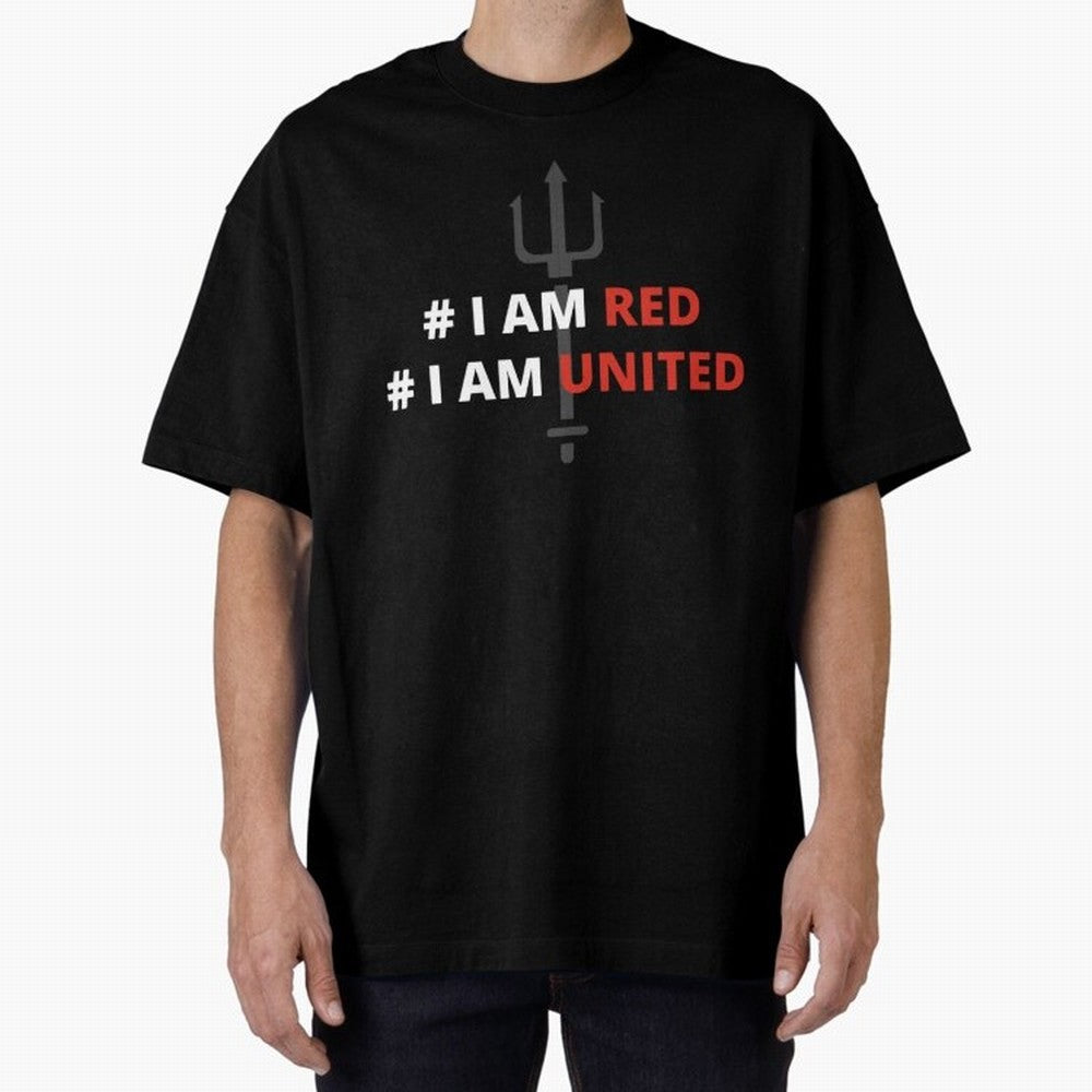 I am red, I am United Oversized T-Shirt Cheer through Every Moment of Global Football Passion for FIFA World Cup 2026, Celebrating Neymar, Haaland and Cristiano Ronaldo, England and Germany, Global Supporter Spirit, Legendary Goals, National Colors