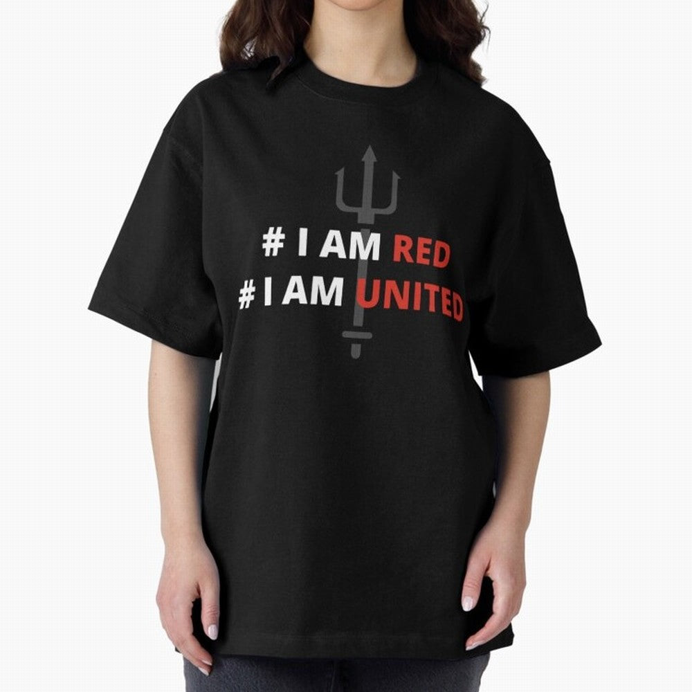 I am red, I am United Oversized T-Shirt Cheer through Every Moment of Global Football Passion for FIFA World Cup 2026, Celebrating Neymar, Haaland and Cristiano Ronaldo, England and Germany, Global Supporter Spirit, Legendary Goals, National Colors