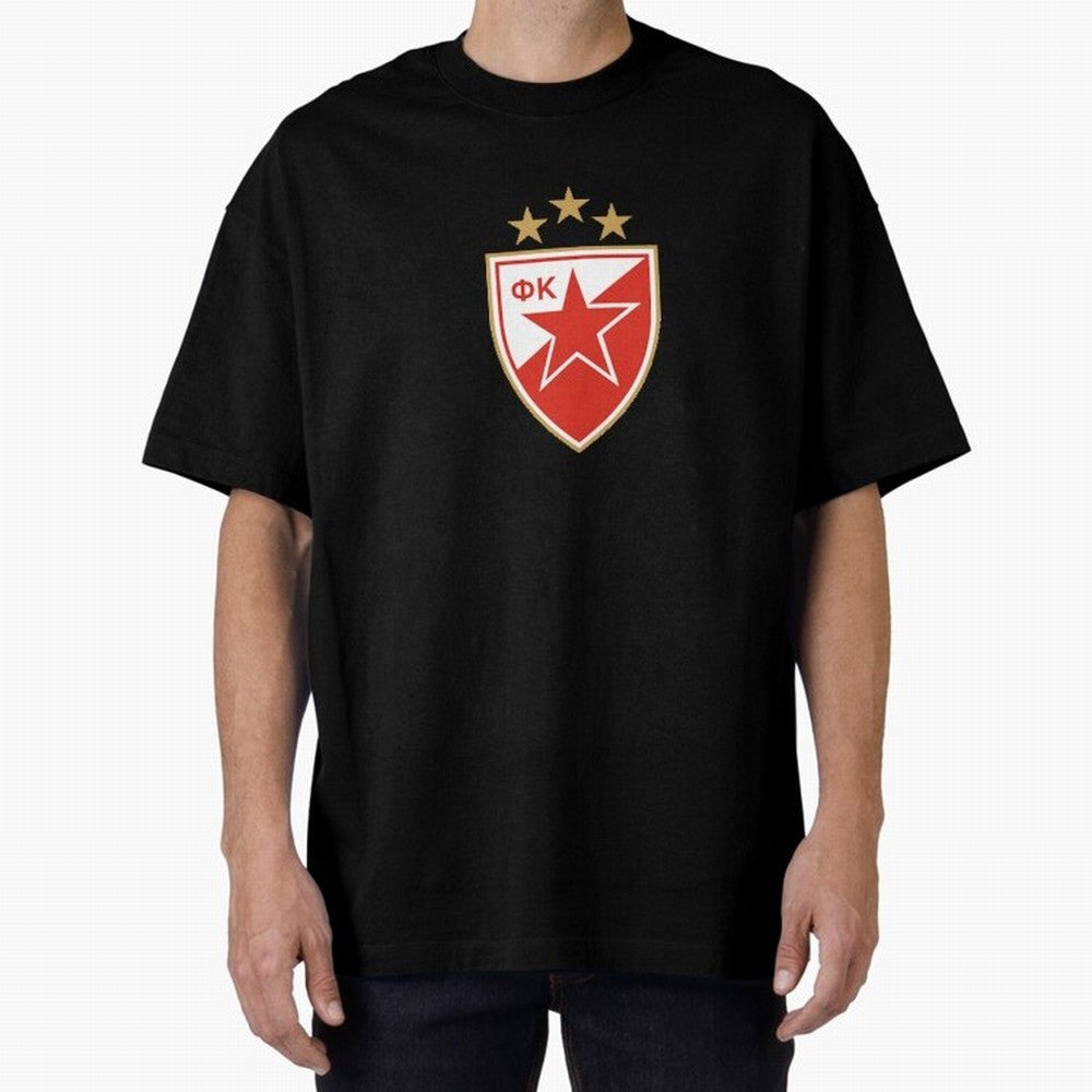 red star Oversized T-Shirt Fuel Global Football Passion for FIFA World Cup 2026 Group Stage, Inspired by Neymar, France and Portugal, Goal Celebration Energy, Supporter Heritage, Football Icons and Worldwide Tournament Joy; Perfect for Supporters