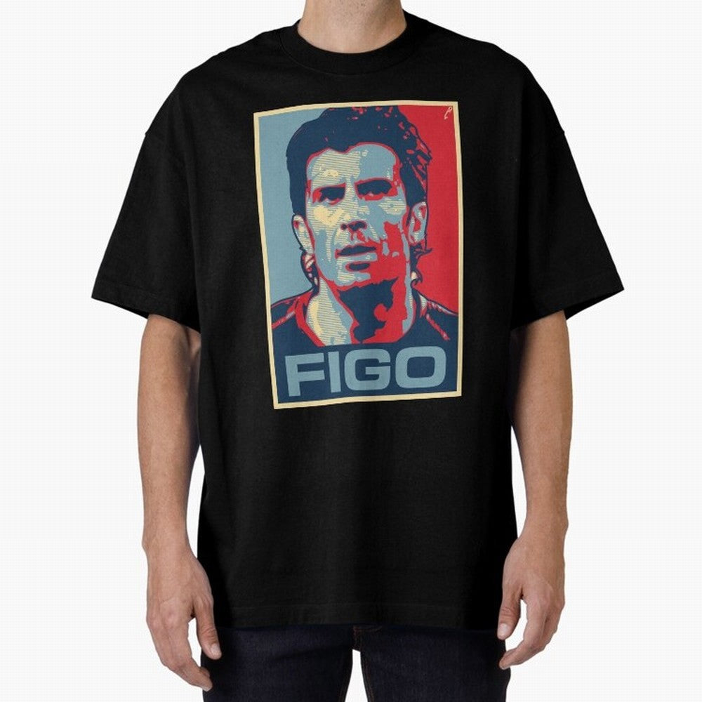 Figo Oversized T-Shirt Show Match Day Excitement for FIFA World Cup 2026 Group Stage Spirit, Connected to Brazil, CR7, Classic Soccer Heritage, Championship Pressure, Fan Loyalty and International Pride; Built for Supporters Chasing Trophy Dreams,