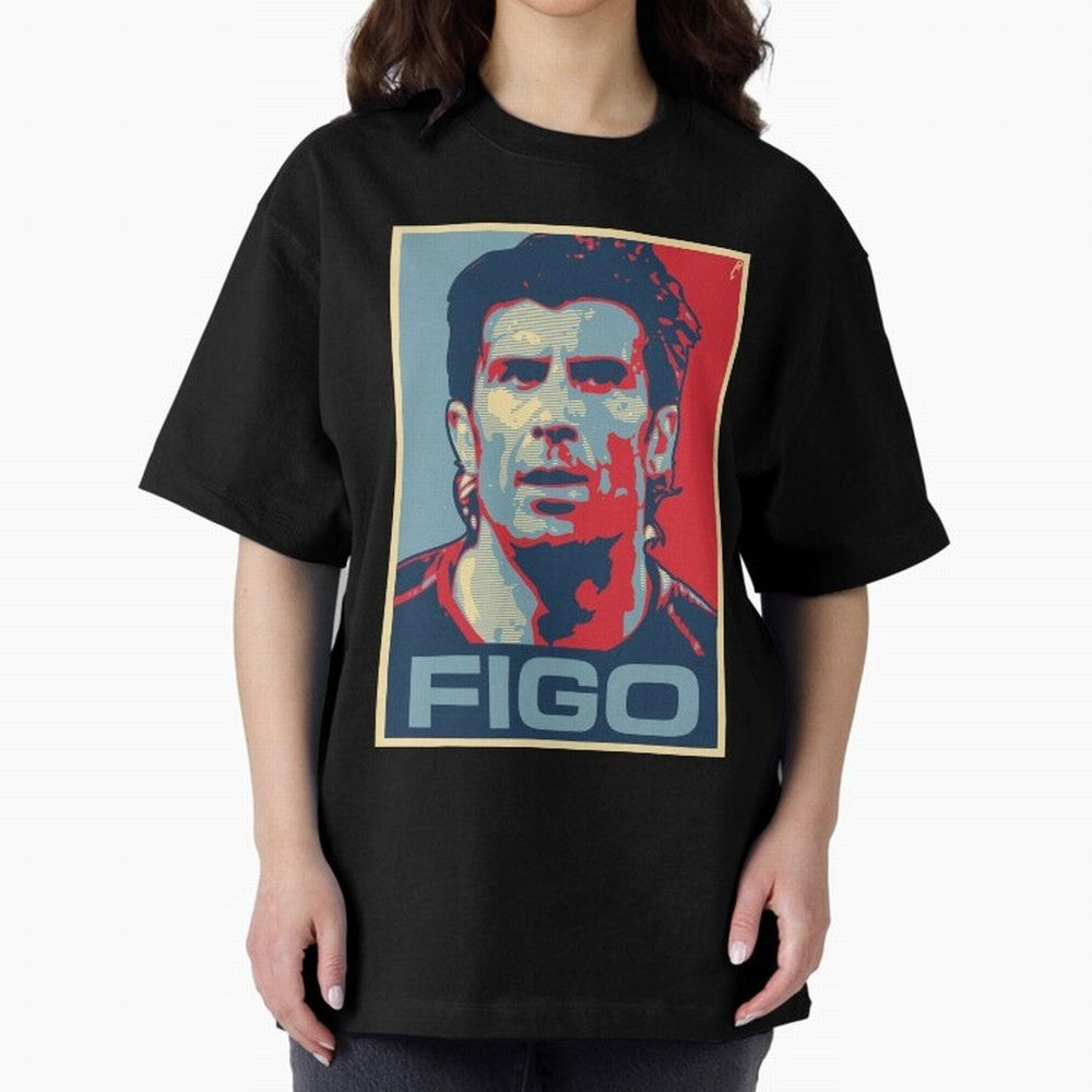 Figo Oversized T-Shirt Show Match Day Excitement for FIFA World Cup 2026 Group Stage Spirit, Connected to Brazil, CR7, Classic Soccer Heritage, Championship Pressure, Fan Loyalty and International Pride; Built for Supporters Chasing Trophy Dreams,