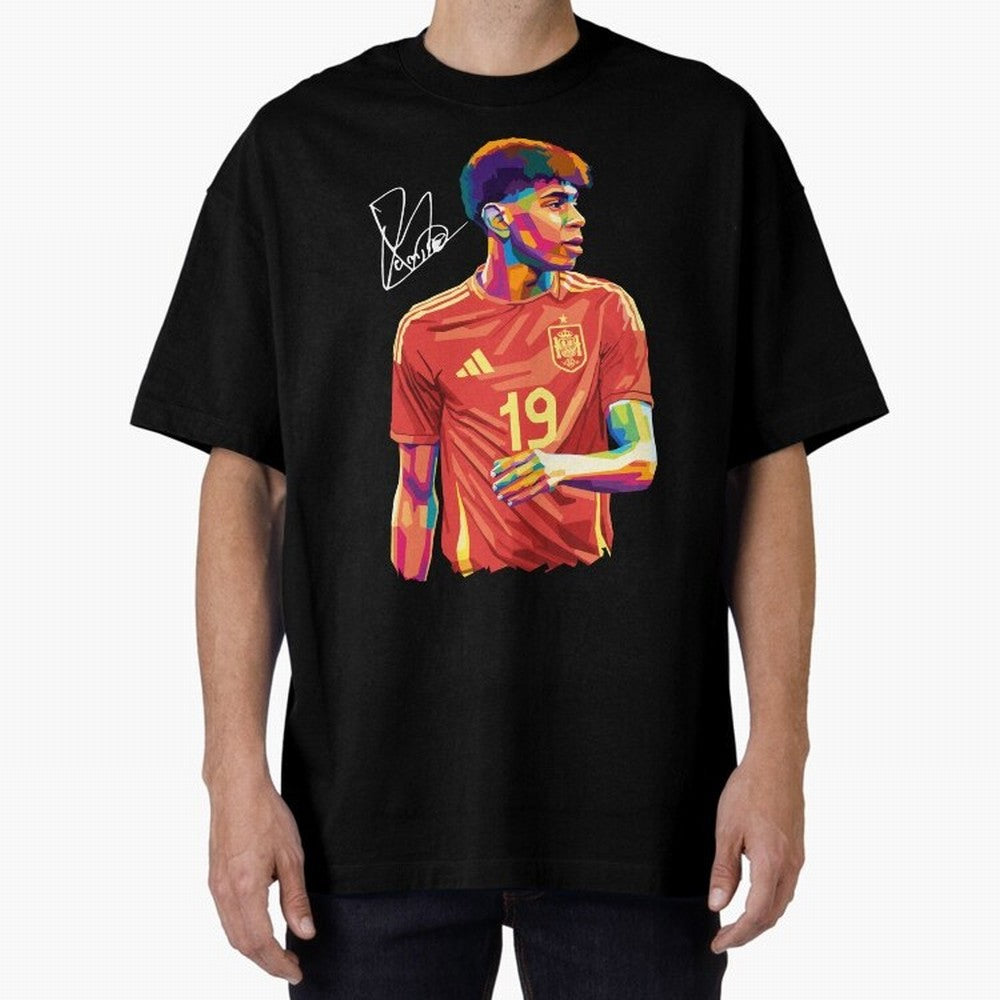 Lamine Yamal Pop Art Oversized T-Shirt Join the Countdown to Global Football Passion for FIFA World Cup 2026 USA Canada Mexico, Celebrating Messi, CR7 and Mbappe, England, Supporter Pride, Iconic Celebrations, Legendary Names and Global Match Day