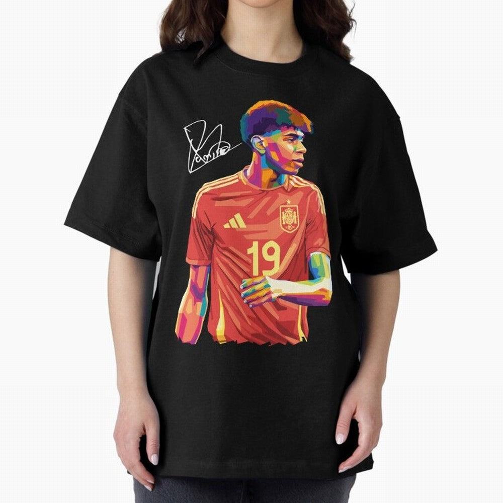Lamine Yamal Pop Art Oversized T-Shirt Join the Countdown to Global Football Passion for FIFA World Cup 2026 USA Canada Mexico, Celebrating Messi, CR7 and Mbappe, England, Supporter Pride, Iconic Celebrations, Legendary Names and Global Match Day