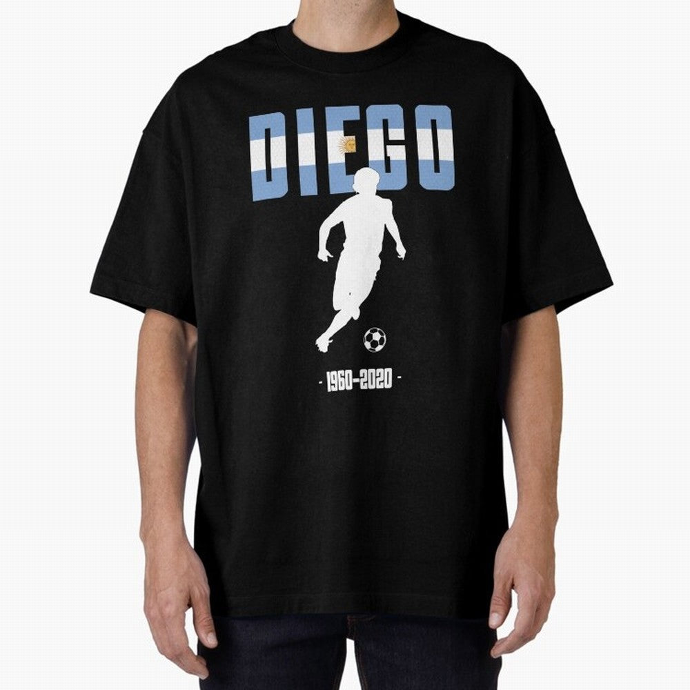 Diego 1960-2020 Oversized T-Shirt Capture Stadium Memories from FIFA World Cup 2026 Group Stage Spirit, Centered on Argentina and Brazil, Messi, Global Supporter Spirit, Legendary Goals, National Colors and Tournament Celebration; Perfect for