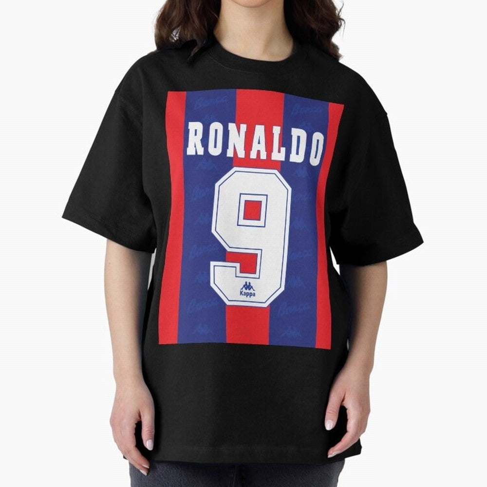 Barcelona Vintage Shirt 1995 Ronaldo 9 Oversized T-Shirt Remember Iconic Moments from Match Day Hype around FIFA World Cup 2026 Group Stage, CR7, France and Portugal, Global Supporter Spirit, Legendary Goals, National Colors and Tournament