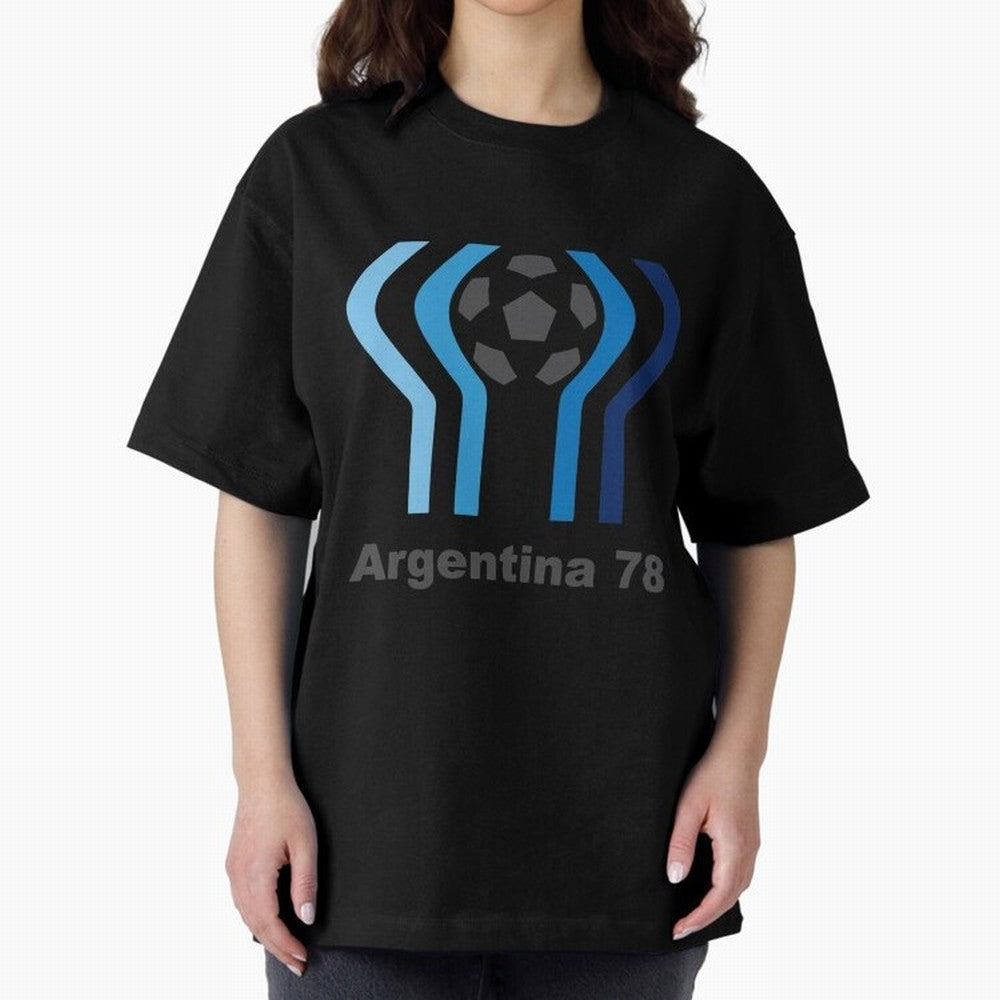 Retro Word Cup Logo1 Oversized T-Shirt Relive the Noise and Pride of Global Football Passion for FIFA World Cup 2026 USA Canada Mexico, Inspired by Neymar, Haaland and Cristiano Ronaldo, Argentina and Brazil, Stadium Memories, Football Loyalty,