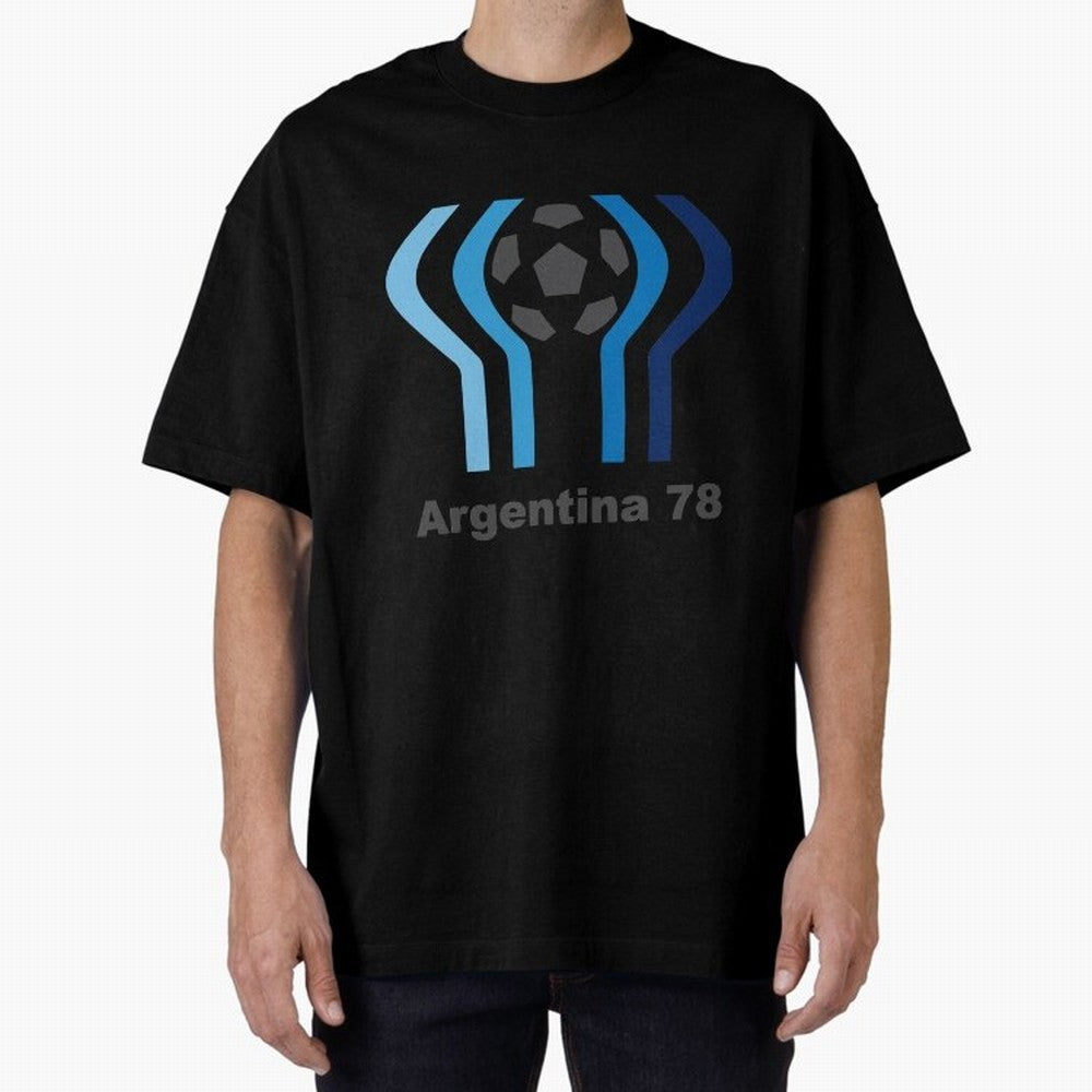 Retro Word Cup Logo1 Oversized T-Shirt Relive the Noise and Pride of Global Football Passion for FIFA World Cup 2026 USA Canada Mexico, Inspired by Neymar, Haaland and Cristiano Ronaldo, Argentina and Brazil, Stadium Memories, Football Loyalty,