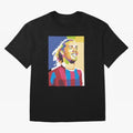 Ronaldinho in Pop Art Portrait Style Oversized T-Shirt Represent Fans Who Live for the FIFA World Cup 2026 USA Canada Mexico Journey through Haaland Highlights, Netherlands Pride, Global Supporter Spirit, Legendary Goals, National Colors and