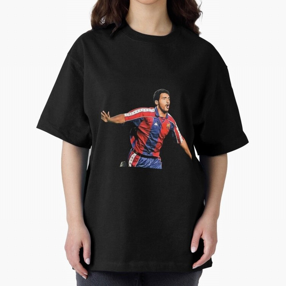 Legends of The Beautiful Game Cartoon Collection Legends Romario Cartoon Artwork162 Oversized T-Shirt Show Passion for the Stars of Global Football Passion for FIFA World Cup 2026 Group Stage, Featuring Neymar, Argentina, France and Brazil,
