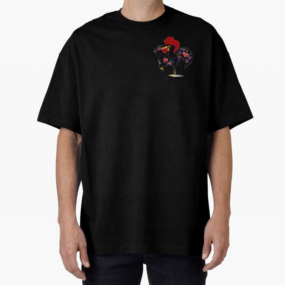 Portuguese Rooster Drinking Wine Oversized T-Shirt Show Championship Spirit for FIFA World Cup 2026 USA Canada Mexico for Fans of Cristiano Ronaldo, Haaland and CR7 and Portugal, Spain and Germany, Bringing Stadium Memories, Football Loyalty,