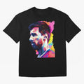 GOAT Messi - illustration Oversized T-Shirt Turn Up for FIFA World Cup 2026 Group Stage for Fans of CR7 and Netherlands, Bringing Stadium Memories, Football Loyalty, International Chants and Championship Tradition; Perfect for People Who Love