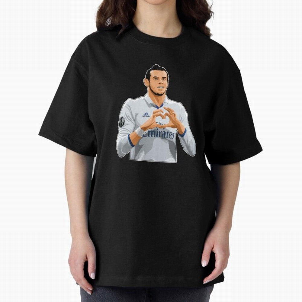 Gareth Bale Love Sign Celebration Oversized T-Shirt Honor the FIFA World Cup 2026 USA Canada Mexico Journey through Messi, Neymar and Mbappe Highlights, Argentina and Brazil Pride, Match Day Excitement, Supporter Culture, Golden Goals and Global