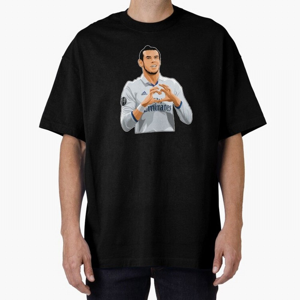 Gareth Bale Love Sign Celebration Oversized T-Shirt Honor the FIFA World Cup 2026 USA Canada Mexico Journey through Messi, Neymar and Mbappe Highlights, Argentina and Brazil Pride, Match Day Excitement, Supporter Culture, Golden Goals and Global