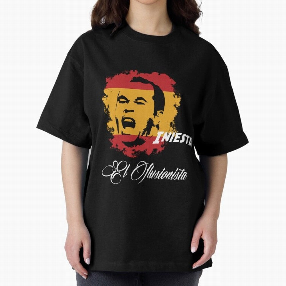 Spain Andres Iniesta Football World Cup 2014 Oversized T-Shirt Celebrate the Stars of FIFA World Cup 2026 Celebrating Messi, Spain Energy, Supporter Pride, Iconic Celebrations, Legendary Names and Global Match Day Energy; Made for Collectors Who