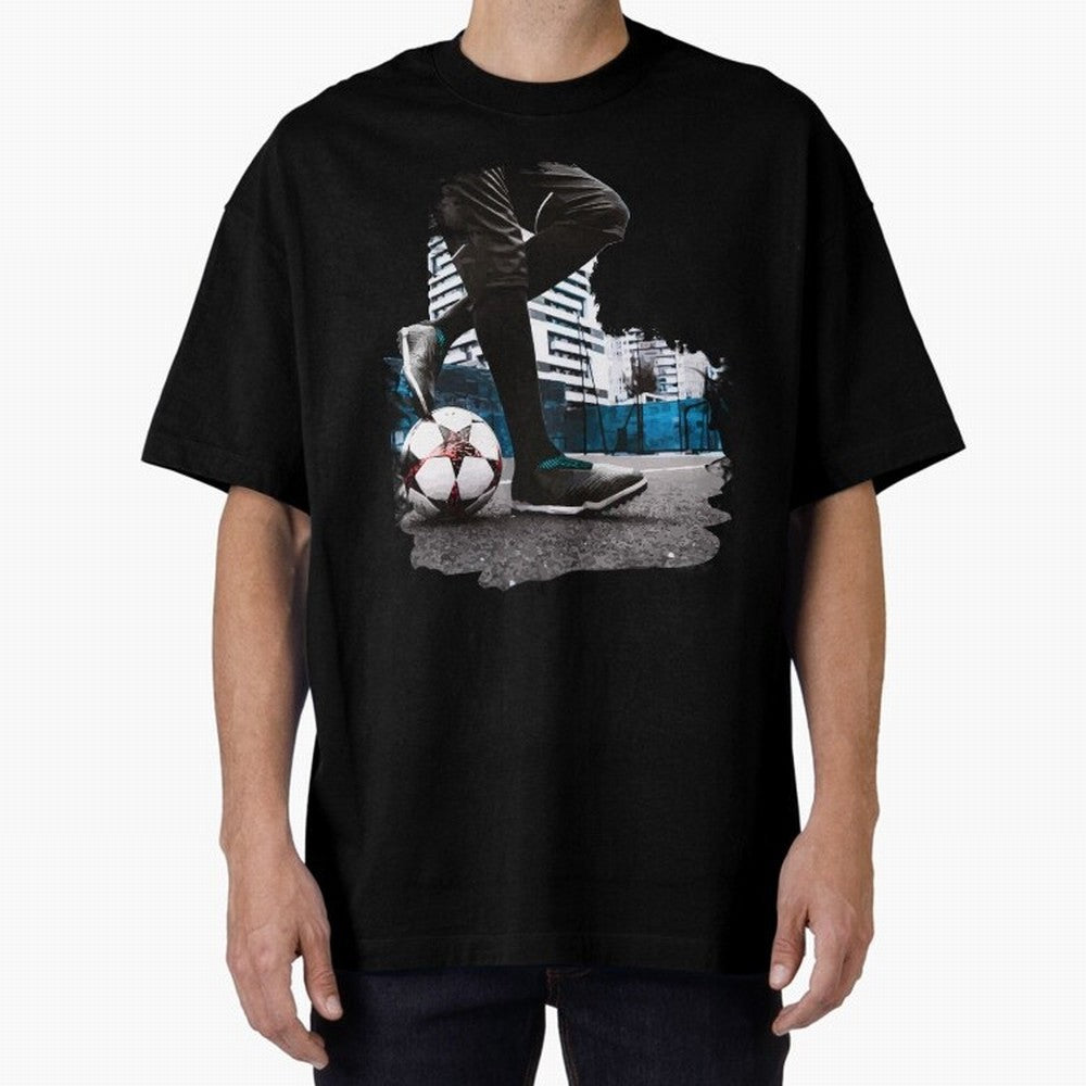 Street Soccer in my Hood Oversized T-Shirt Show Championship Spirit for the FIFA World Cup 2026 Group Stage Journey through Messi, CR7 and Mbappe Highlights, Spain and Netherlands Pride, Classic Soccer Heritage, Championship Pressure, Fan Loyalty