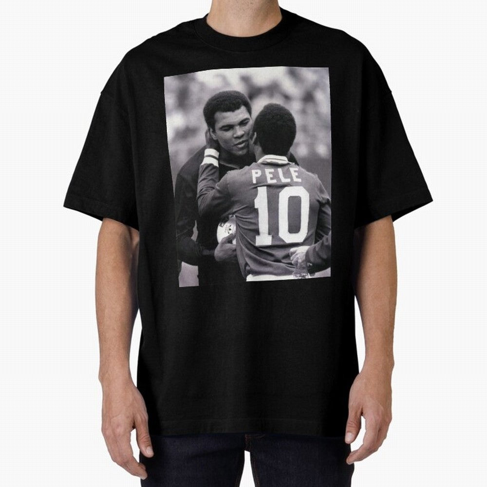 The Boxing Legend Meet The Football Legend Poster Oversized T-Shirt Follow the Road to FIFA World Cup 2026 Spirit, Capturing Argentina and Brazil, Messi, Stadium Chants, National Pride, Trophy Dreams and Unforgettable Football Memories; Great for