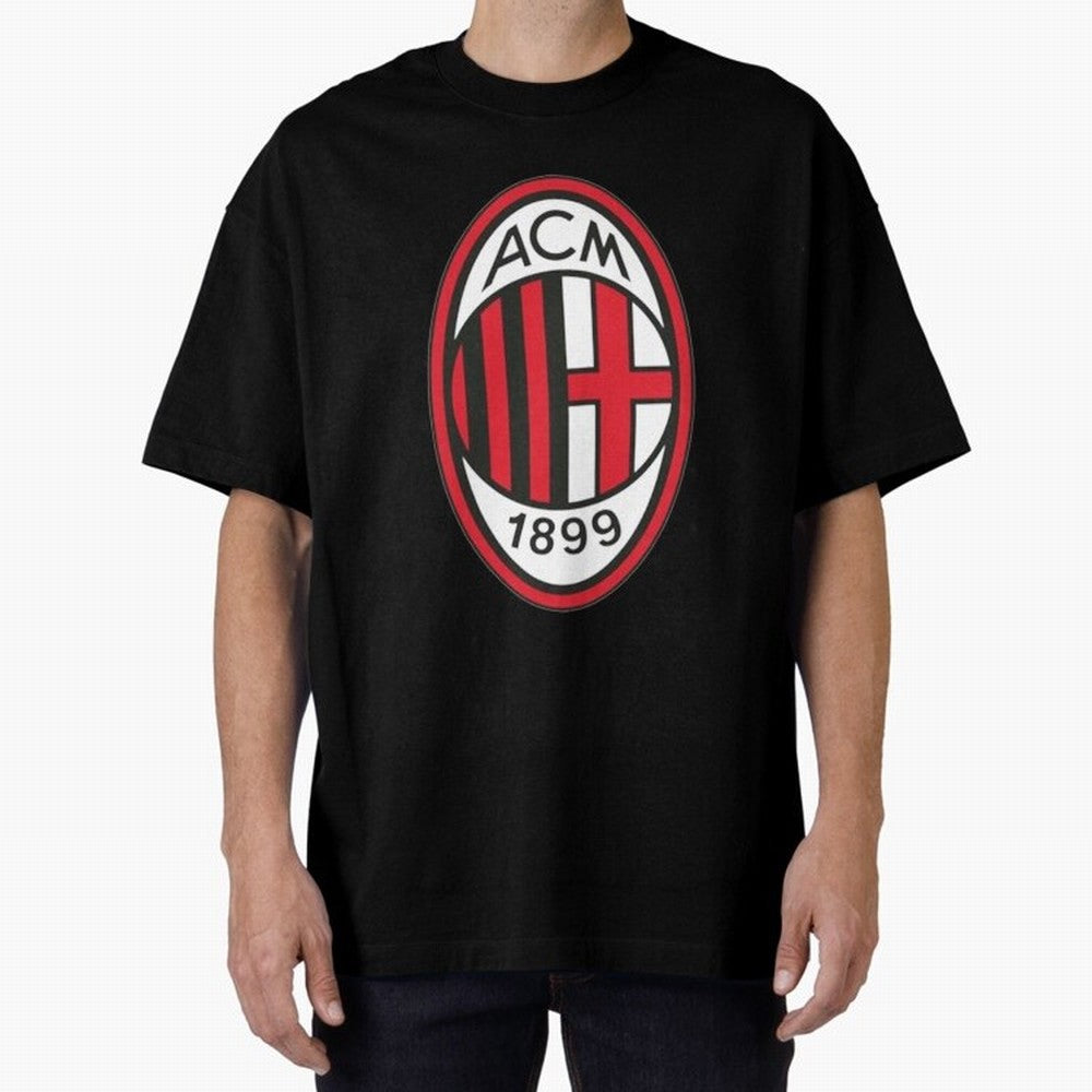 milan black n red Oversized T-Shirt Show Your Tournament Heart for FIFA World Cup 2026 Group Stage for Fans of Mbappe and Neymar and Portugal, Spain and Germany, Bringing Fan Favorite Moments, National Team Passion, Big Match Drama and Soccer