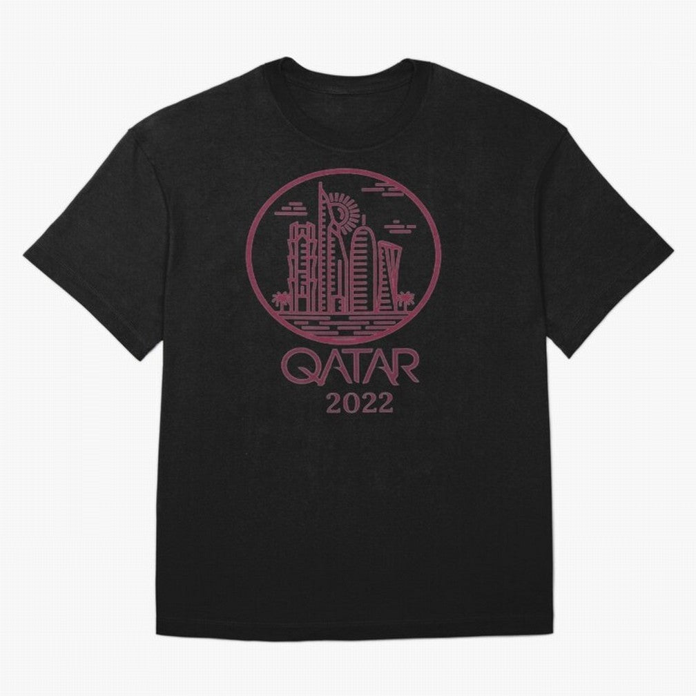 Qatar Welcome Oversized T-Shirt Bring Stadium Energy to the FIFA World Cup 2026 USA Canada Mexico Journey through Neymar, Haaland and Cristiano Ronaldo Highlights, Argentina, France and Brazil Pride, Retro Football Energy, Iconic Rivalries, Trophy