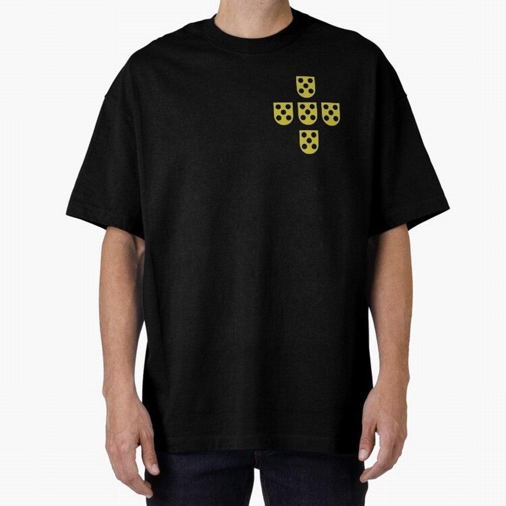 Golden Quinas Portugal Oversized T-Shirt Feel the Trophy Chase of FIFA World Cup 2026 Group Stage for Fans of Messi and Spain, Bringing Football Passion, Legendary Performances, Festival Vibes and Supporter Community; Made for Die Hard Supporters,