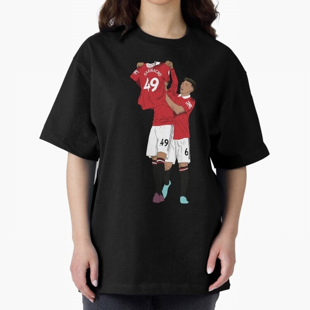Alejandro Garnacho Goal Celebration Oversized T-Shirt Show Your Love for Global Football Passion for FIFA World Cup 2026, Built around CR7 and Messi, Portugal, Sports Nostalgia, International Competition, Famous Players and Unforgettable Victories;