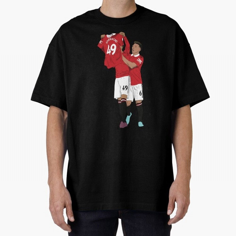Alejandro Garnacho Goal Celebration Oversized T-Shirt Show Your Love for Global Football Passion for FIFA World Cup 2026, Built around CR7 and Messi, Portugal, Sports Nostalgia, International Competition, Famous Players and Unforgettable Victories;