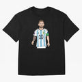Badly Drawn Messi Classic T-Shirt Fuel Match Day Hype around FIFA World Cup 2026, Neymar, England, France and Netherlands, Tournament Hype, Historic Matchups, Family Viewing Parties and Global Sports Pride; Ideal for Football Dads, Football Moms,