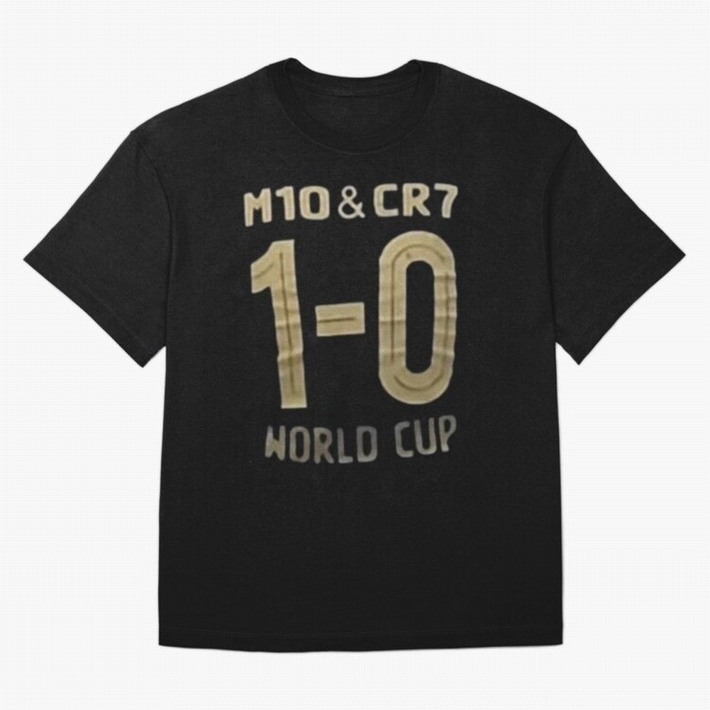 m10 and cr7 1-0 world cup football Classic T-Shirt Celebrate the Stars of FIFA World Cup 2026 Group Stage for Fans of CR7 and Brazil, Portugal and Argentina, Bringing Football History, Final Match Energy, Crowd Noise and Once in a Lifetime Moments;