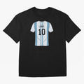 LeoMessi Jersey Illustration 2022 Oversized T-Shirt Support FIFA World Cup 2026 Group Stage Capturing Cristiano Ronaldo, Haaland and CR7, France and Portugal Energy, Fan Favorite Moments, National Team Passion, Big Match Drama and Soccer History;