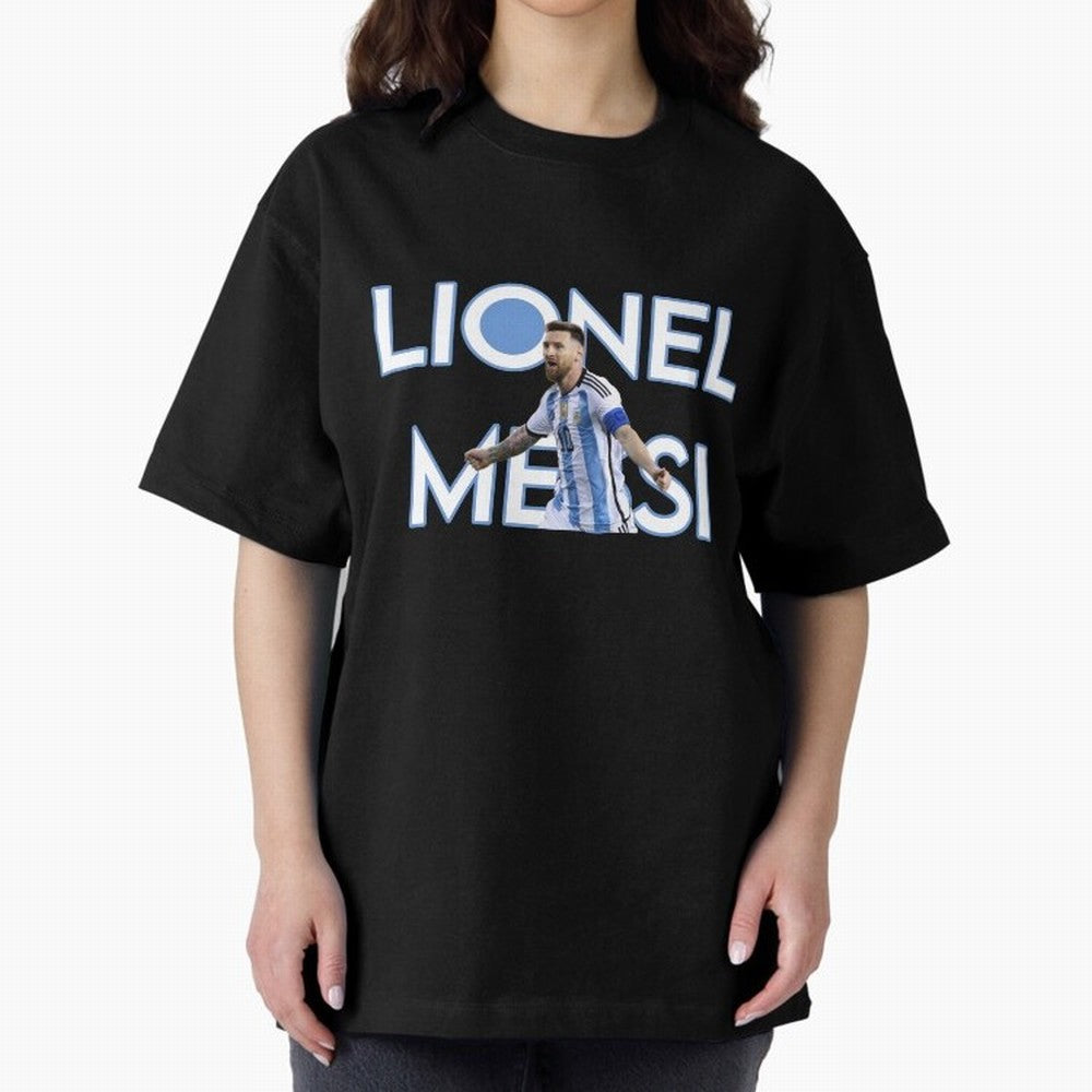 Lionel Messi Oversized T-Shirt Back the Journey through Match Day Hype around FIFA World Cup 2026, Mbappe and Neymar, Spain, Retro Football Energy, Iconic Rivalries, Trophy Chase Drama and Stadium Atmosphere; Made for Die Hard Supporters, Soccer