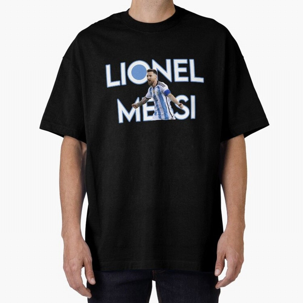 Lionel Messi Oversized T-Shirt Back the Journey through Match Day Hype around FIFA World Cup 2026, Mbappe and Neymar, Spain, Retro Football Energy, Iconic Rivalries, Trophy Chase Drama and Stadium Atmosphere; Made for Die Hard Supporters, Soccer