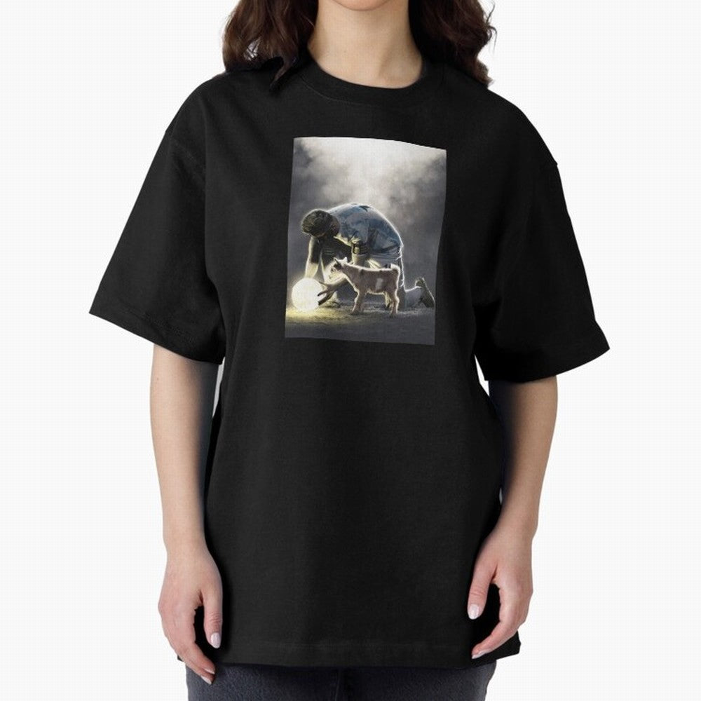 LIONEL MESSI GOAT Oversized T-Shirt Make Every Kick Count in Global Football Passion for FIFA World Cup 2026, Centered on Cristiano Ronaldo, Portugal, Spain and Germany, Football Festival Excitement, Trophy Ambitions, Country Rivalries and Star