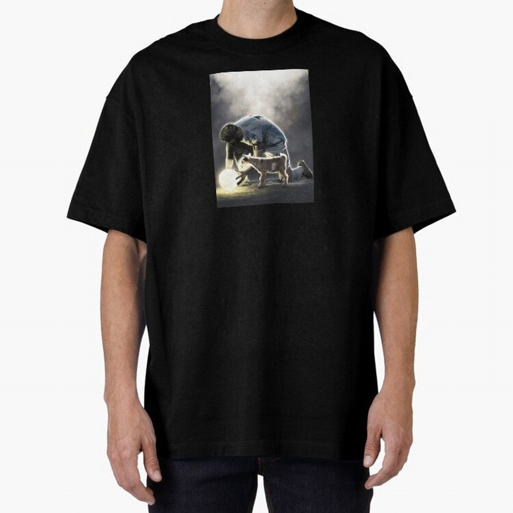 LIONEL MESSI GOAT Oversized T-Shirt Make Every Kick Count in Global Football Passion for FIFA World Cup 2026, Centered on Cristiano Ronaldo, Portugal, Spain and Germany, Football Festival Excitement, Trophy Ambitions, Country Rivalries and Star