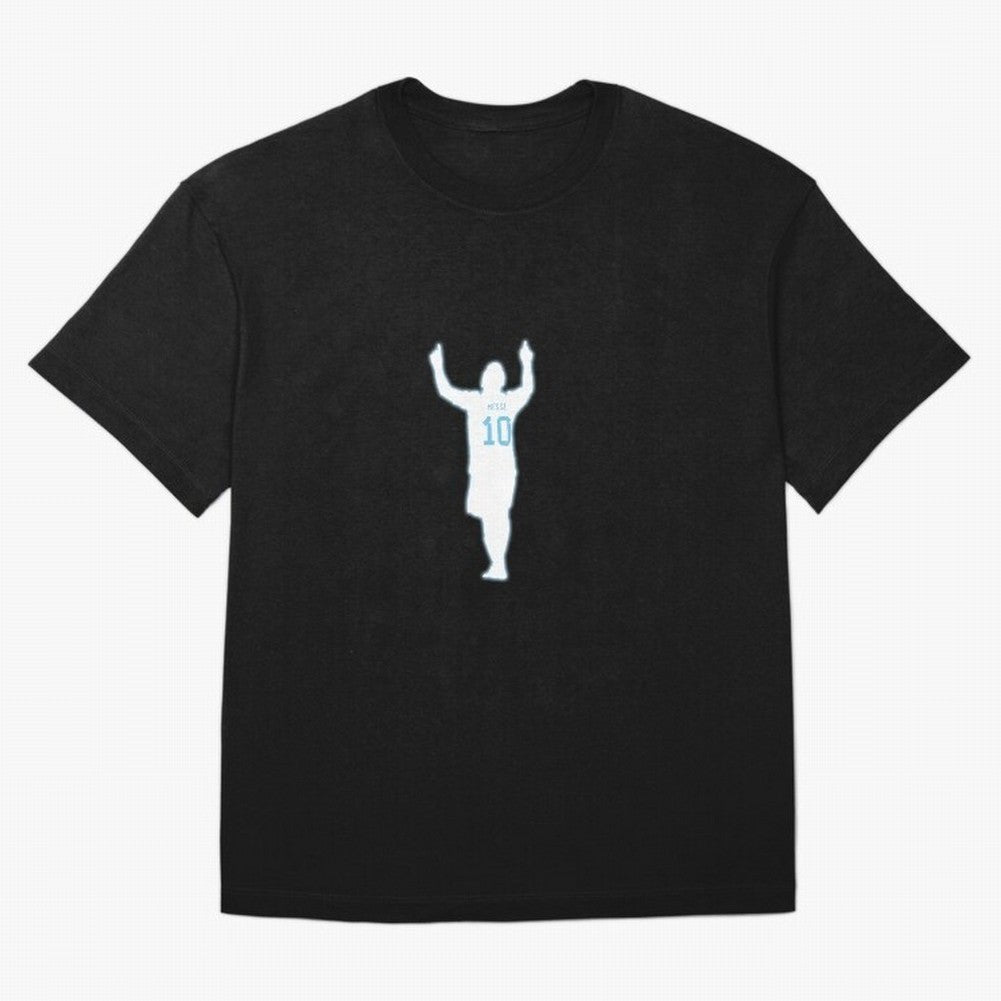 Lionel Messi Iconic Celebration Pose - Argentina Colors Classic T-Shirt Discover Match Day Hype around FIFA World Cup 2026 USA Canada Mexico, Messi, Neymar and Mbappe, Netherlands, Vintage Soccer Flavor, Modern Football Stars, National Flags and
