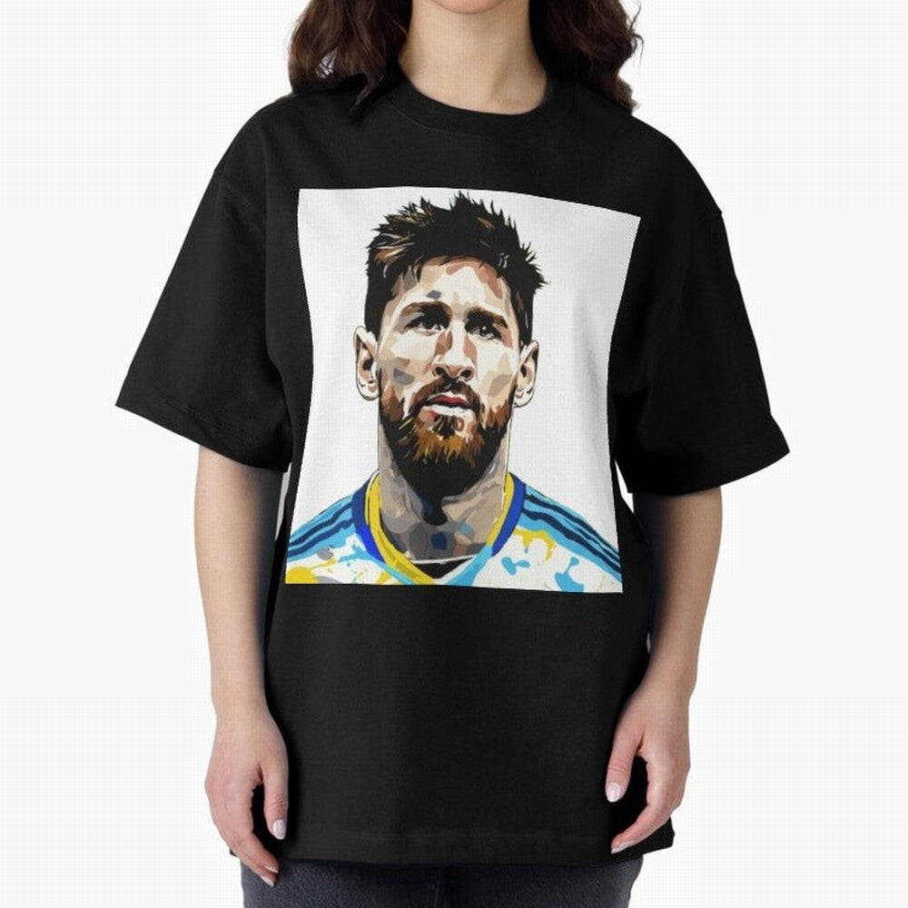 Lionel Messi Oversized T-Shirt Embrace FIFA World Cup 2026 USA Canada Mexico for Fans of Haaland and England and Germany, Bringing Match Day Excitement, Supporter Culture, Golden Goals and Global Football Passion; Ideal for Football Dads, Football