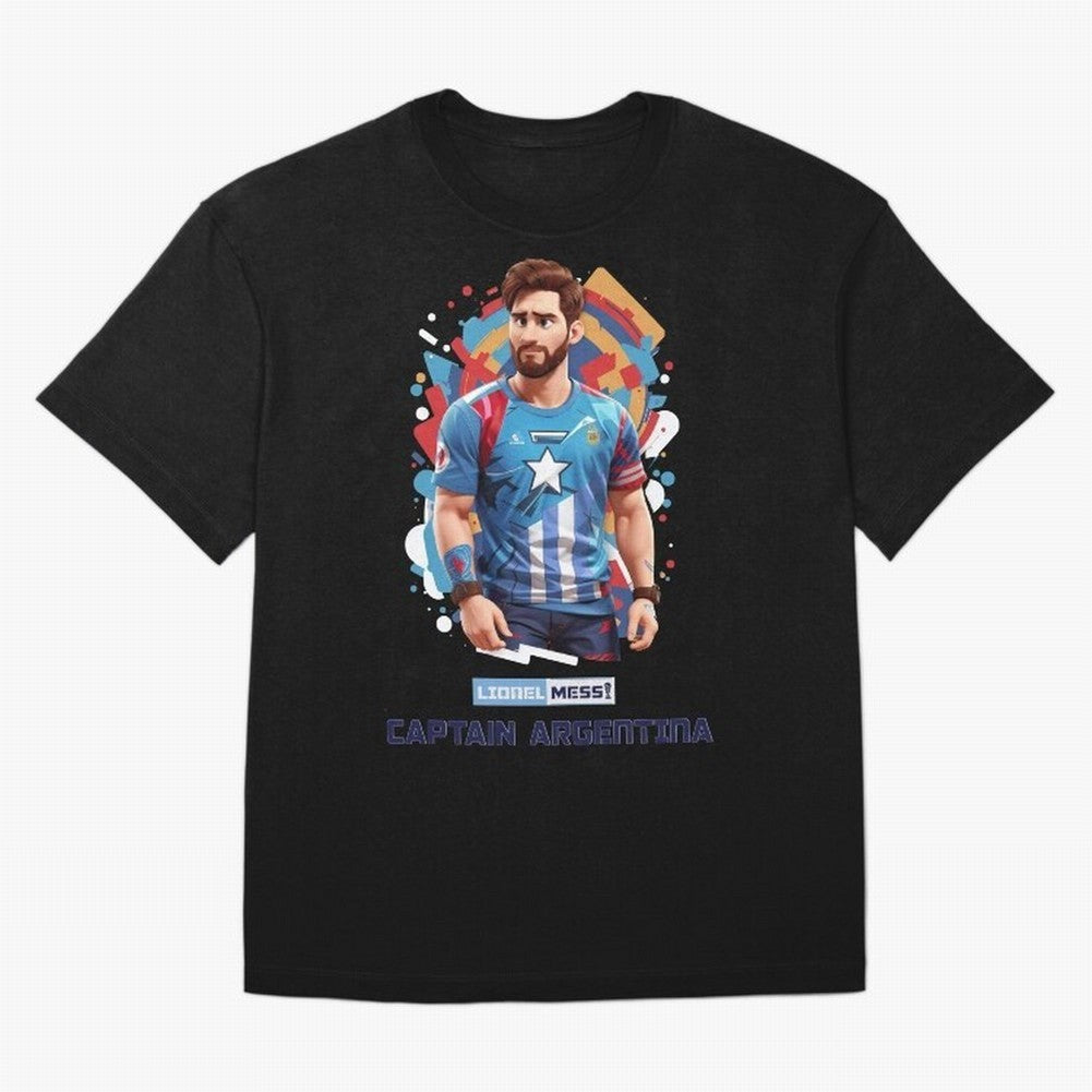 Lionel Messi Captain Argentina Oversized T-Shirt Show Up for the Glory of Global Football Passion for FIFA World Cup 2026 USA Canada Mexico, Driven by Neymar, Haaland and Cristiano Ronaldo, England and Germany, Football History, Final Match Energy,