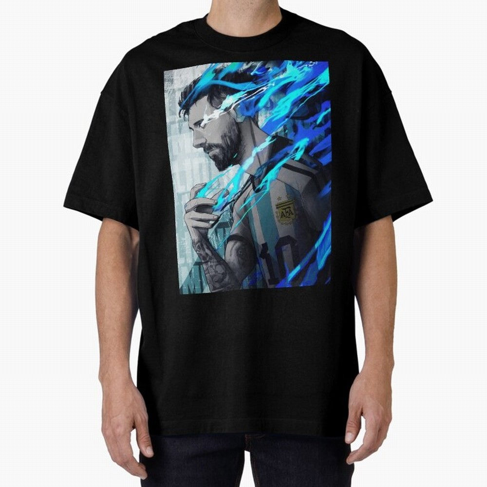 LIONEL MESSI NEW GOAL CELEBRATION ILLUSTRATION 2023 2024 Oversized T-Shirt Celebrate Fan Favorites in Match Day Hype around FIFA World Cup 2026 Group Stage, Messi, CR7 and Mbappe, Germany, Sports Nostalgia, International Competition, Famous Players