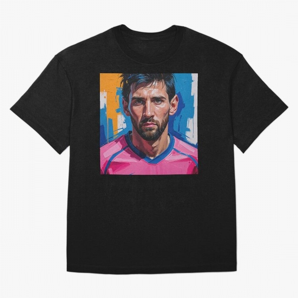 Vibrant Artistic Portrait of Lionel Messi (GOAT) - Digital painting (Version 3) Classic T-Shirt Celebrate Global Passion for FIFA World Cup 2026 USA Canada Mexico for Fans of Neymar, Haaland and Cristiano Ronaldo and England, Bringing Retro