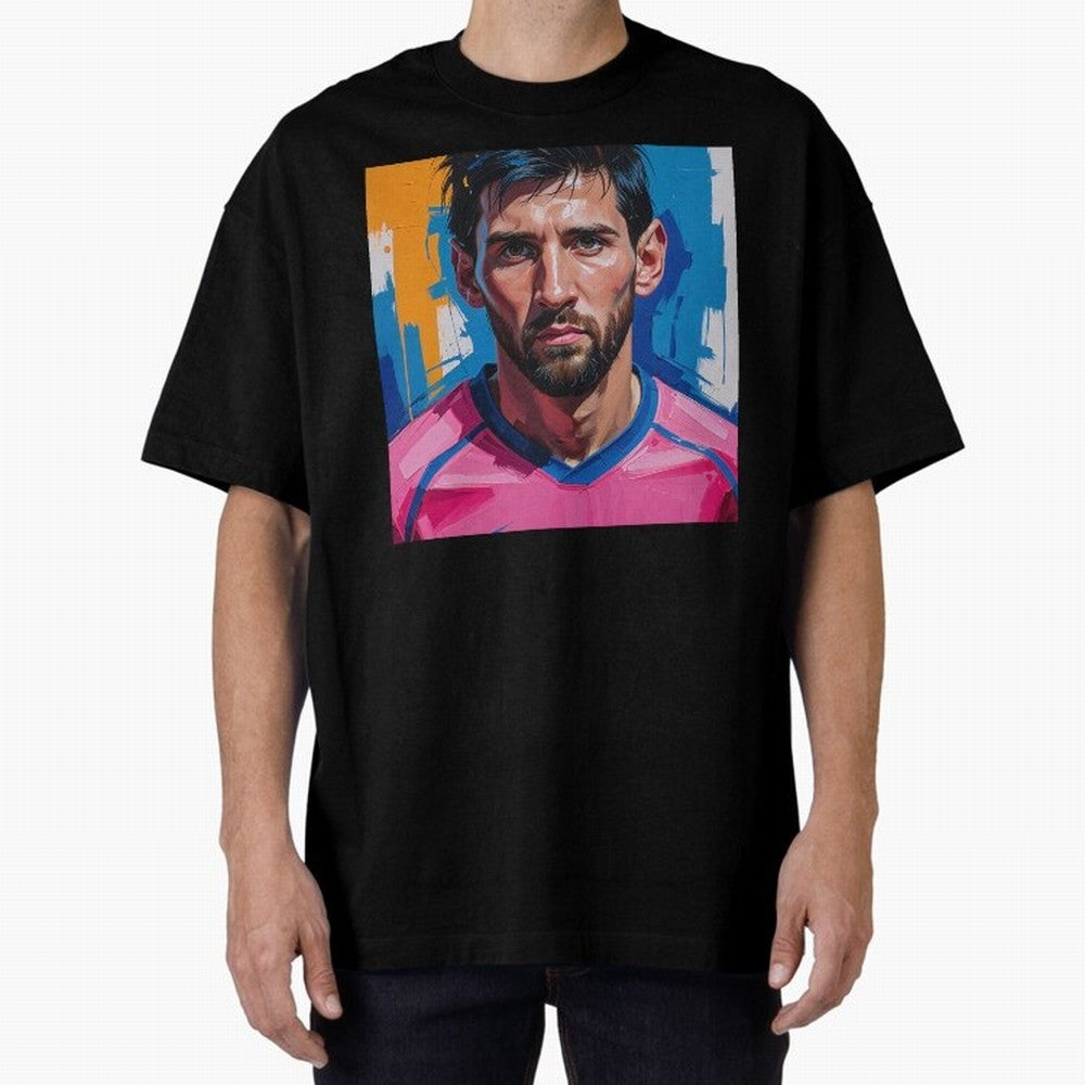 Vibrant Artistic Portrait of Lionel Messi (GOAT) - Digital painting (Version 3) Classic T-Shirt Celebrate Global Passion for FIFA World Cup 2026 USA Canada Mexico for Fans of Neymar, Haaland and Cristiano Ronaldo and England, Bringing Retro
