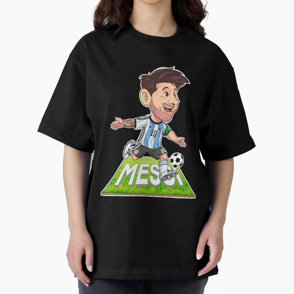 Lionel MESSI Oversized T-Shirt Represent Match Day Hype around FIFA World Cup 2026, Neymar, Netherlands, Champion Mindset, Group Stage Buzz, Knockout Tension and Passionate Fan Culture; Perfect for People Who Love Argentina, Brazil, France,