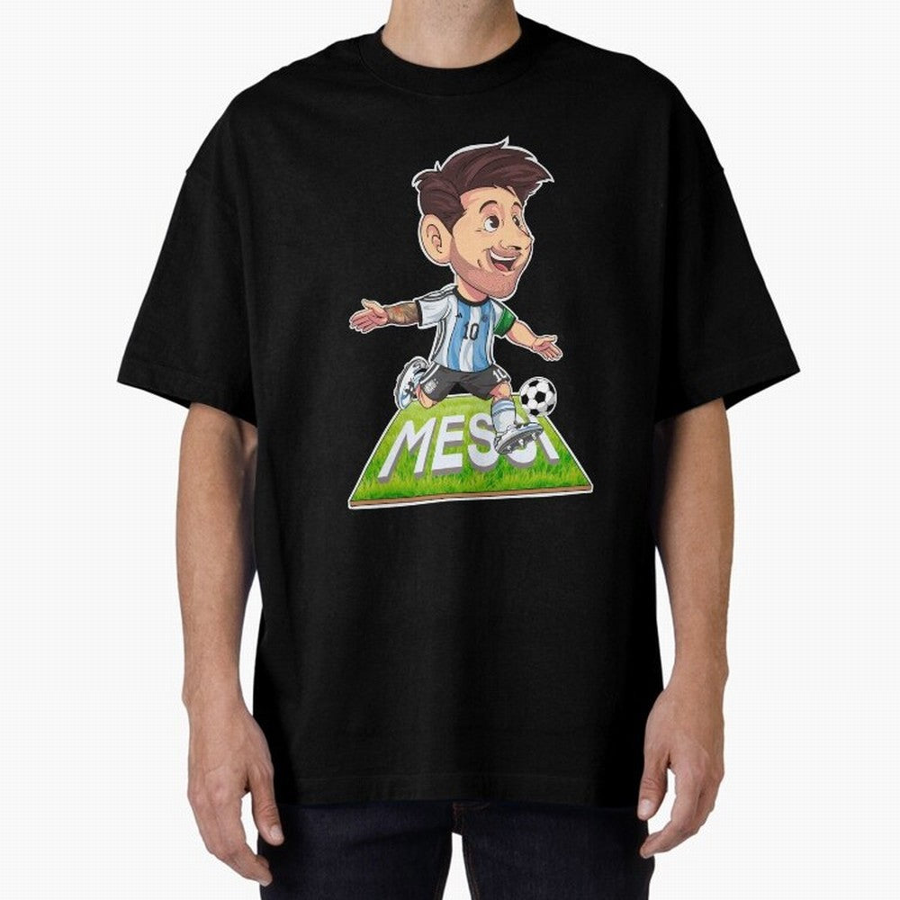 Lionel MESSI Oversized T-Shirt Represent Match Day Hype around FIFA World Cup 2026, Neymar, Netherlands, Champion Mindset, Group Stage Buzz, Knockout Tension and Passionate Fan Culture; Perfect for People Who Love Argentina, Brazil, France,