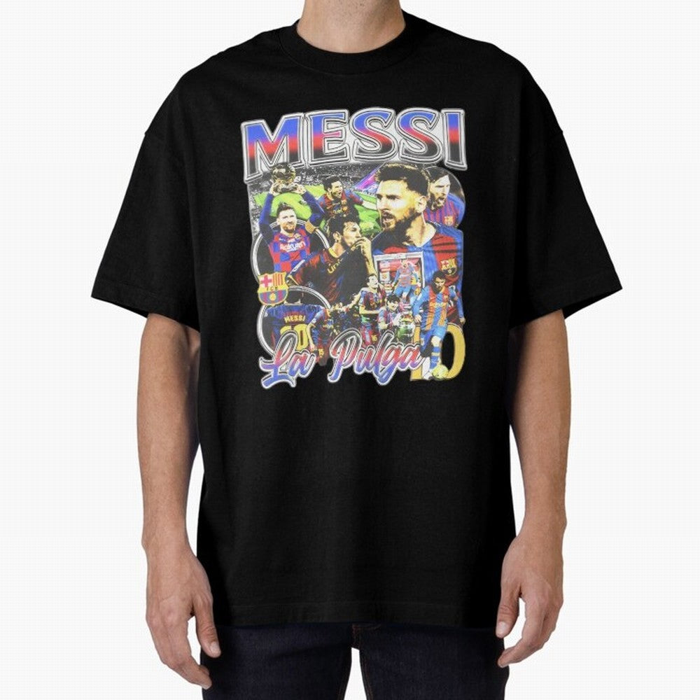 Lionel Messi Graphic Design Classic T-Shirt Embrace Global Football Passion for FIFA World Cup 2026, Capturing Mbappe and Neymar, Brazil, Portugal and Argentina, Retro Football Energy, Iconic Rivalries, Trophy Chase Drama and Stadium Atmosphere;
