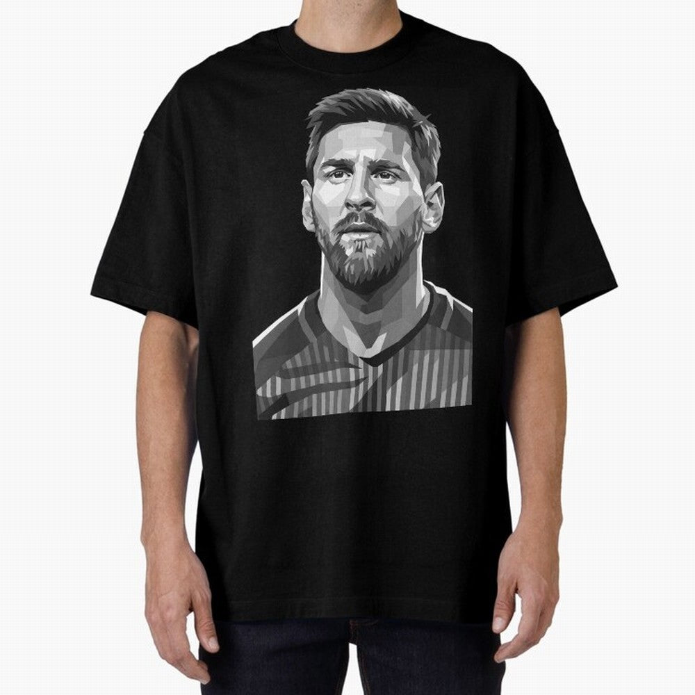 Messi grayscale Oversized T-Shirt Capture FIFA World Cup 2026 Group Stage Spirit, Built around England, Mbappe, Classic Soccer Heritage, Championship Pressure, Fan Loyalty and International Pride; Made for Die Hard Supporters, Soccer Lovers, Game