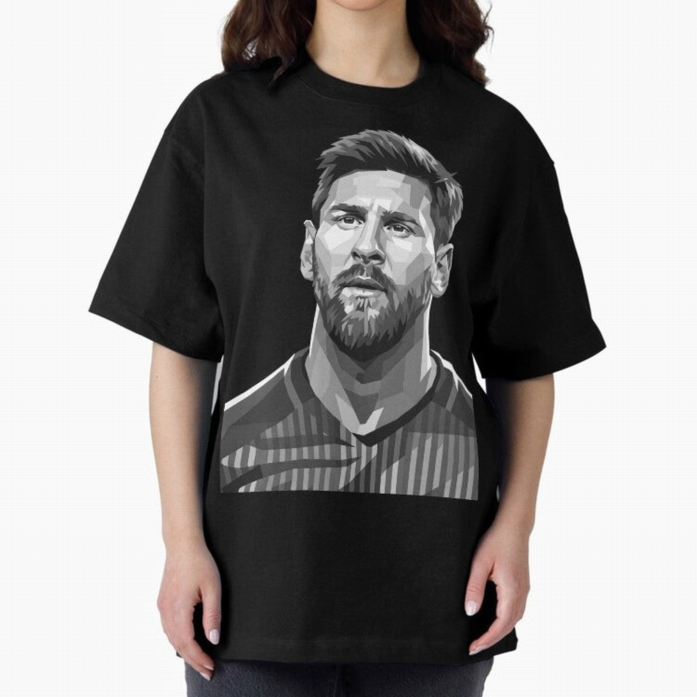 Messi grayscale Oversized T-Shirt Capture FIFA World Cup 2026 Group Stage Spirit, Built around England, Mbappe, Classic Soccer Heritage, Championship Pressure, Fan Loyalty and International Pride; Made for Die Hard Supporters, Soccer Lovers, Game