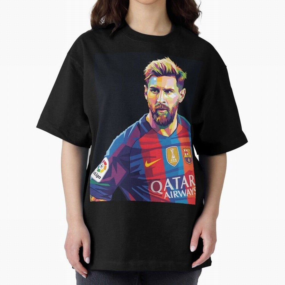 Messi Wpap Oversized T-Shirt Show Your Tournament Heart for the FIFA World Cup 2026 Journey through Mbappe Highlights, Spain Pride, Worldwide Fan Energy, Dramatic Goals, Stadium Lights and Championship Celebrations; Ideal for Football Dads,