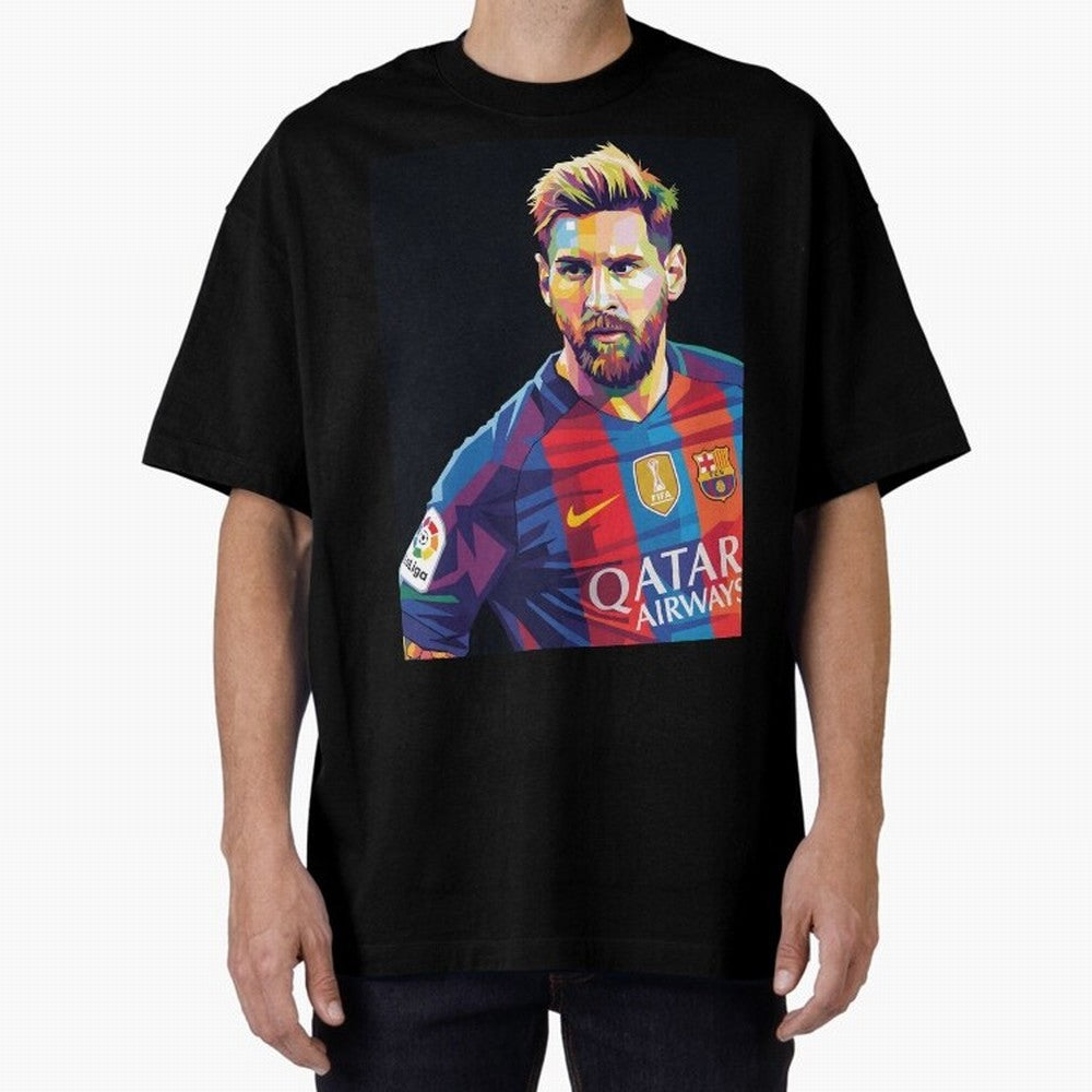 Messi Wpap Oversized T-Shirt Show Your Tournament Heart for the FIFA World Cup 2026 Journey through Mbappe Highlights, Spain Pride, Worldwide Fan Energy, Dramatic Goals, Stadium Lights and Championship Celebrations; Ideal for Football Dads,